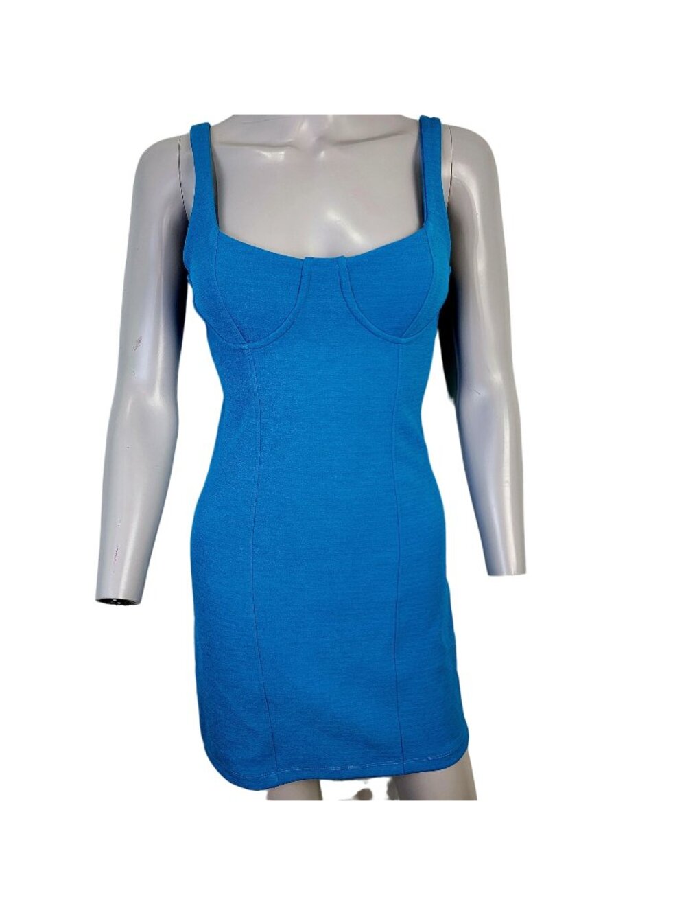Zara Bodycon Mini Dress Women Small Blue Sleeveless Party Club Formal Summer 4 6